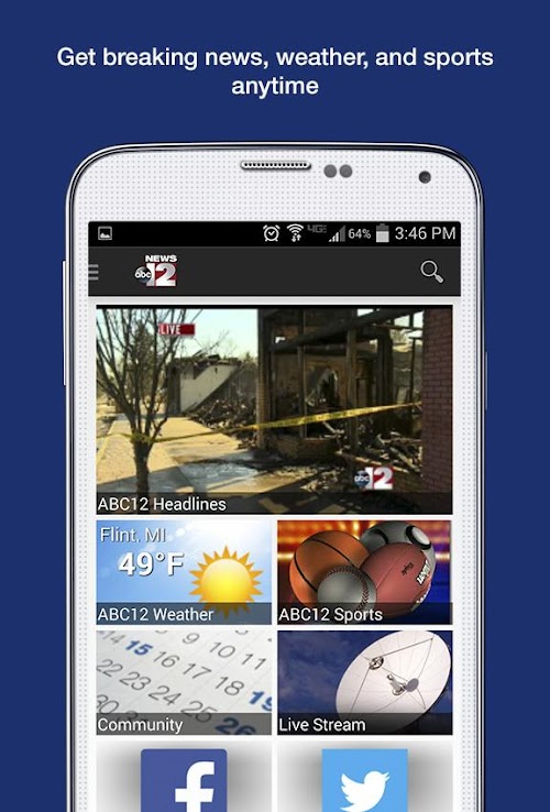 Android application WJRT-ABC12 screenshort