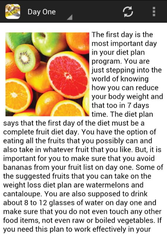 Weight Loss 7 Day Diet Plan - Android Apps on Google Play