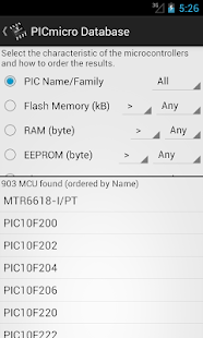 PICmicro Database - screenshot thumbnail