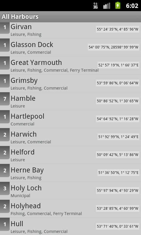 Android application Harbours, Marinas &amp; Quays UK screenshort