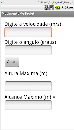 Movimento de Projétil