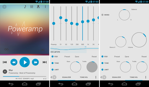 Poweramp skin Flat Light 7in1