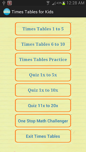 Times Tables Quiz 4 Kids