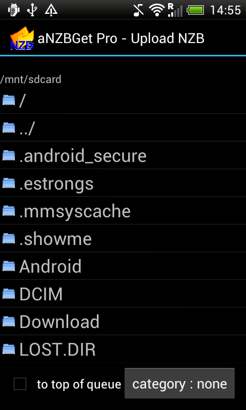aNZBGet pro Screen 3