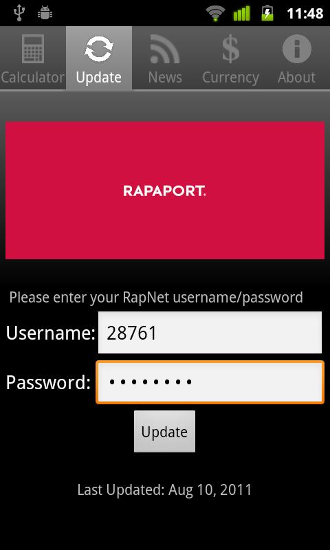 iDiamonds - Rapaport prices Screen 3