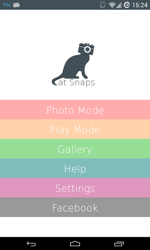 Android application Cat Snaps - Selfies for Cats! screenshort