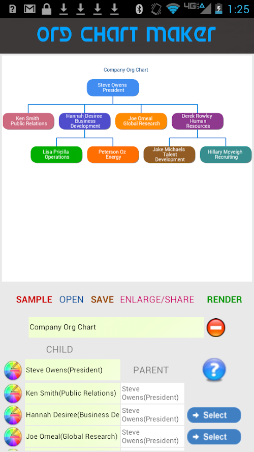 Android application Org Chart Maker screenshort
