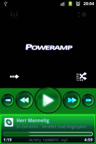 Dark Green Poweramp skin