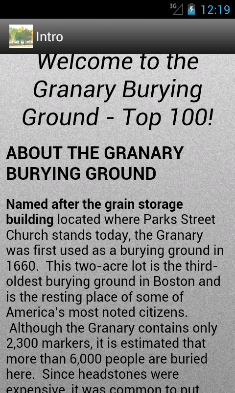 Granary Burying Ground Boston Screen 2