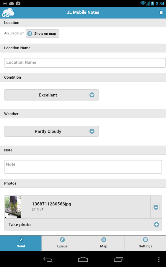   Mobile Data Collection– снимак екрана 