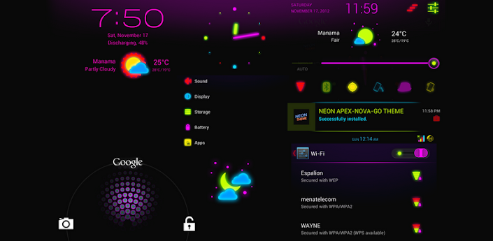 NEON GLOW (CM10/AOKP) THEME APK v2.0 free download android full pro mediafire qvga tablet armv6 apps themes games application