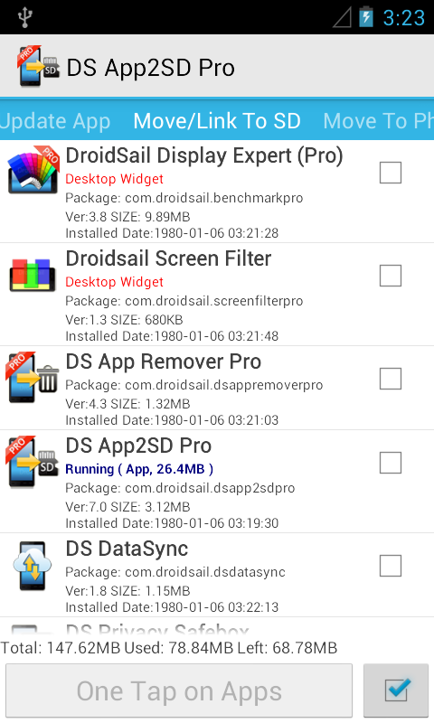 DS Super App2SD Pro - screenshot