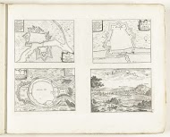 Plattegronden van Seurre, Gray en Besançon, ca. 1702