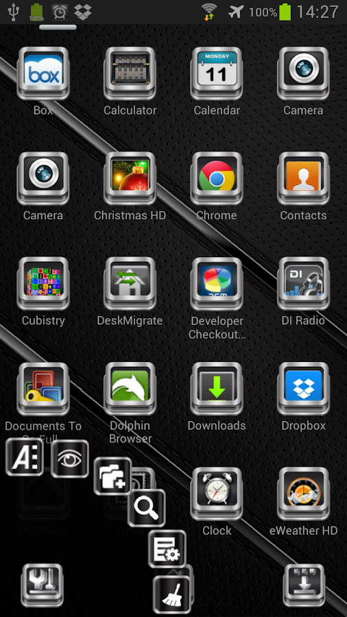 Next Launcher Theme Chrome 3D v1.4