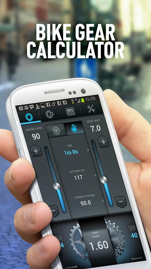 Android application Bike Gear Calculator screenshort