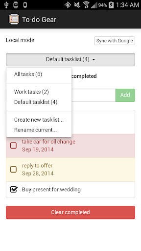 To-do Gear: to-do task list