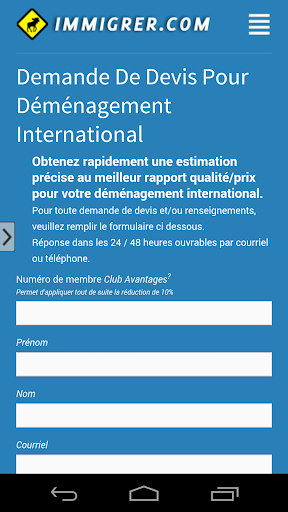 Devis déménagement INTL