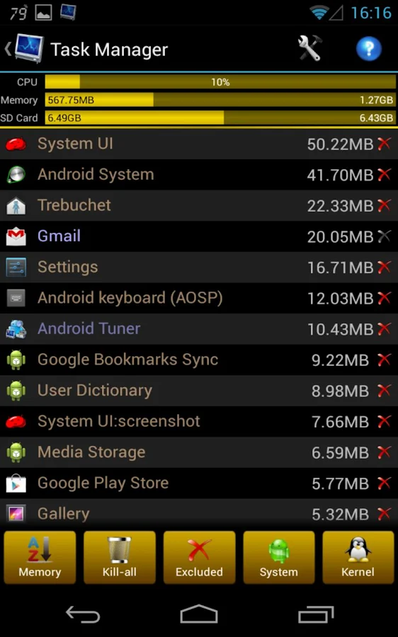 Android Tuner - screenshot