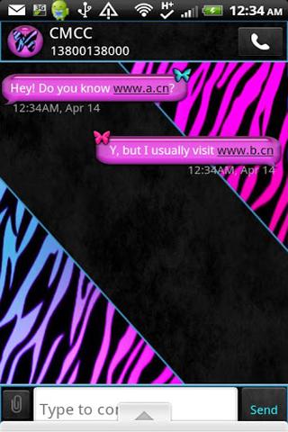 GO SMS THEME TriColorZebra