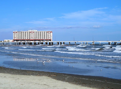A beach in Galveston, Texas. 