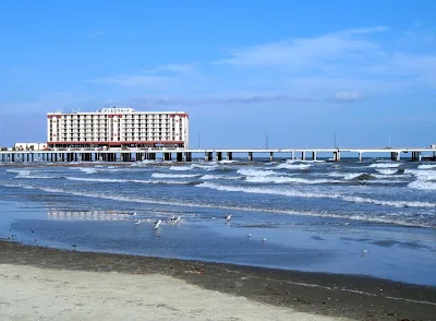 A beach in Galveston, Texas. 
