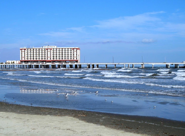 A beach in Galveston, Texas. 