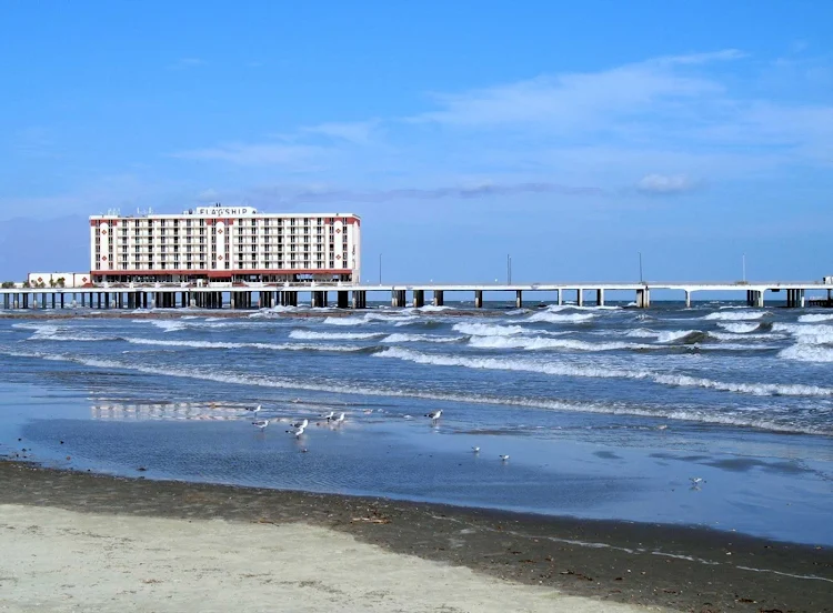 A beach in Galveston, Texas. 