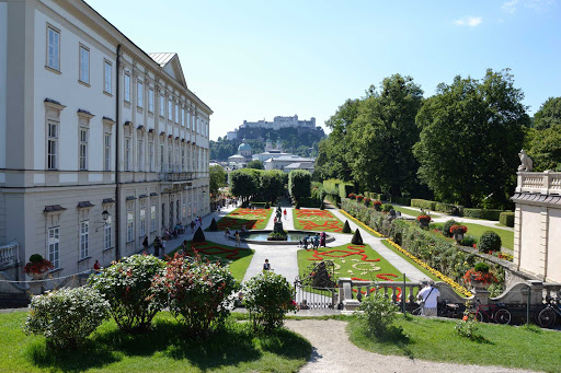 Mirabellgarten in Salzburg, Austria. The prince-archbishop built a palace on the grounds as a token of love for his future wife. 