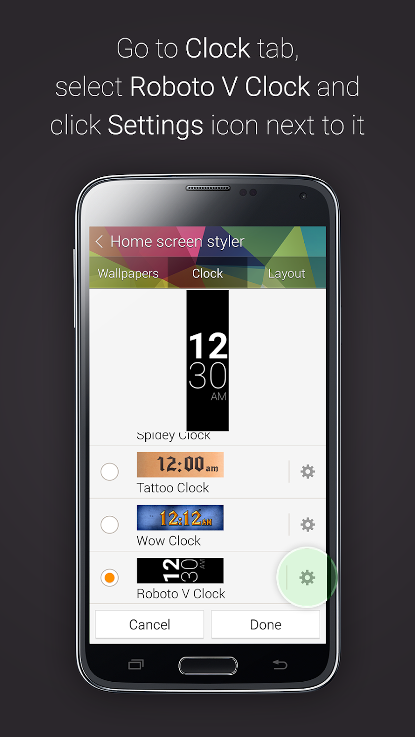 Roboto V Clock for Gear Fit Screen 3