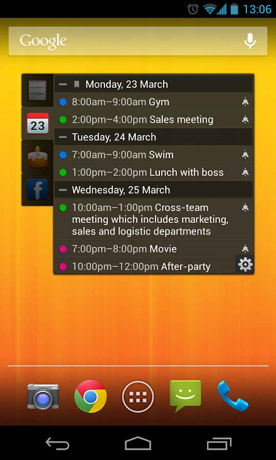   All-in-One Agenda widget: captura de tela 