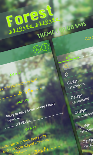 GO SMS PRO FOREST THEME
