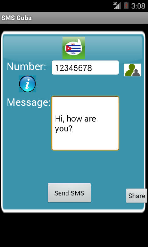 Android application Free SMS Cuba screenshort