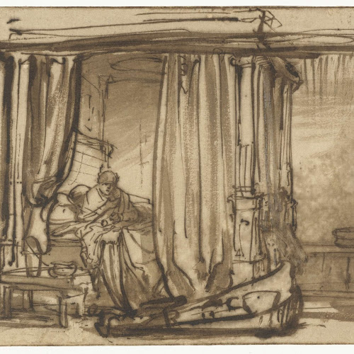 Bedroom With Saskia In A Canopy Bed Rembrandt Van Rijn 1638 Rijksmuseum