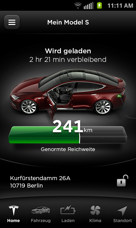 Android application Tesla screenshort