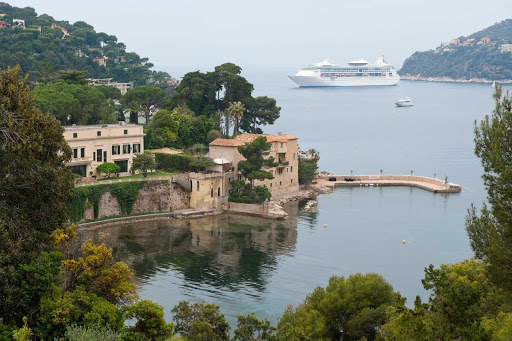 Grandeur of the Seas off the coast of Villefranche-sur-Mer, France. The ship now sails to the Caribbean.