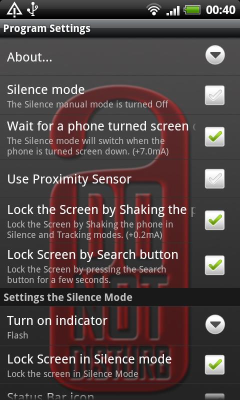 "Do Not Disturb" (android 2.2) Screen 2
