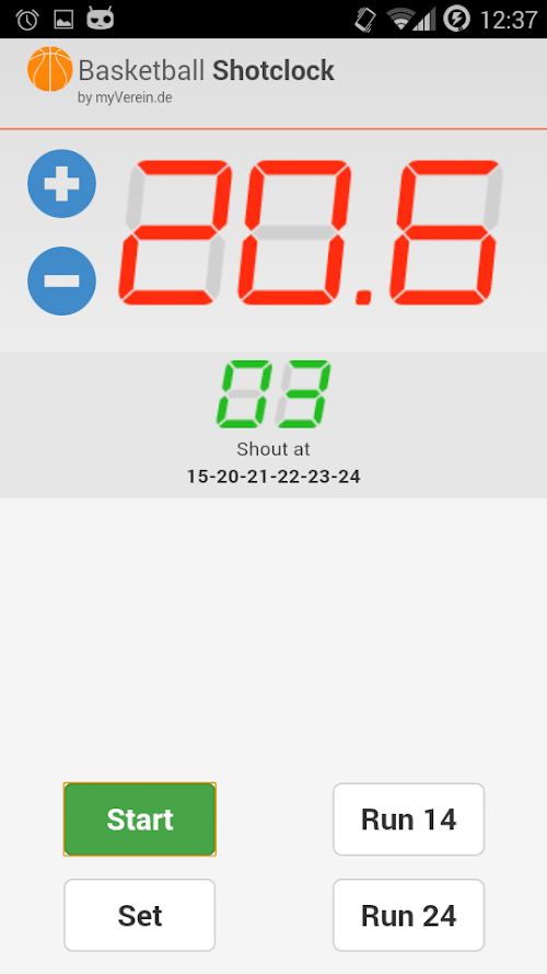 Android application Basketball Shot Clock screenshort