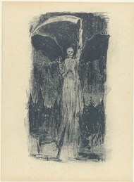 Dood verschijnt aan hemel boven kasteel