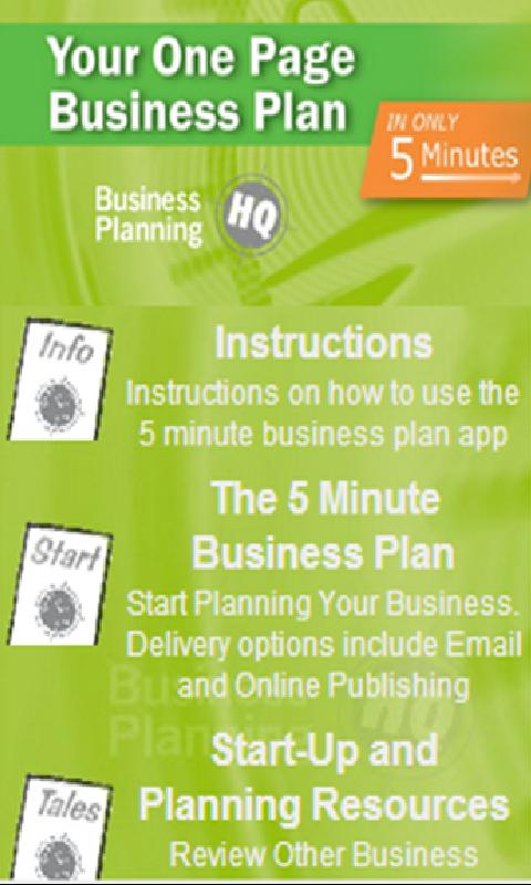 Business plan instructions