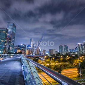 singgil pedestrian bridge by Axell Rawk - City,  Street & Park Night
