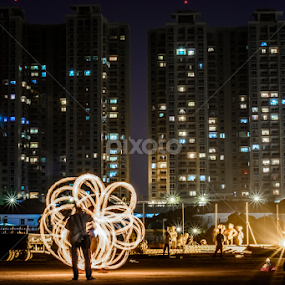 Phnom Penh at Night by Siha Sao - City,  Street & Park Night