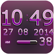 Digi Clock Widget Pink Star