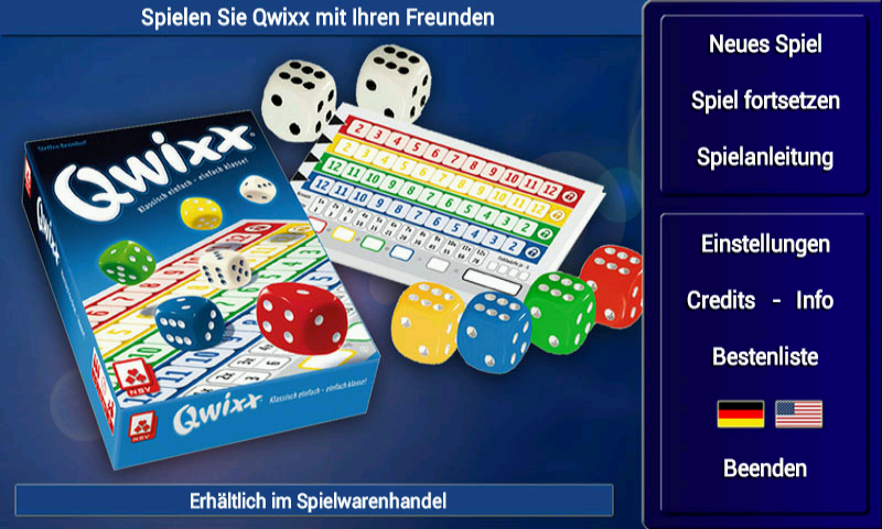 Qwixx Solo Screen 1