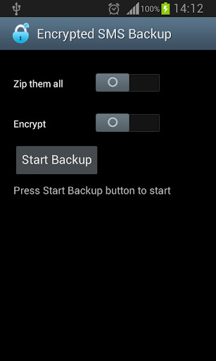 Encrypted SMS Backup