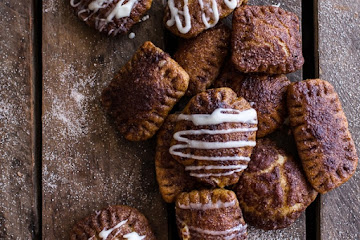 Mini Cream Cheese Stuffed Cinnamon Sugar Pumpkin Bagel Poptarts.