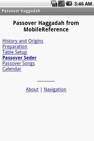 Haggadah of Pesach Screen 1