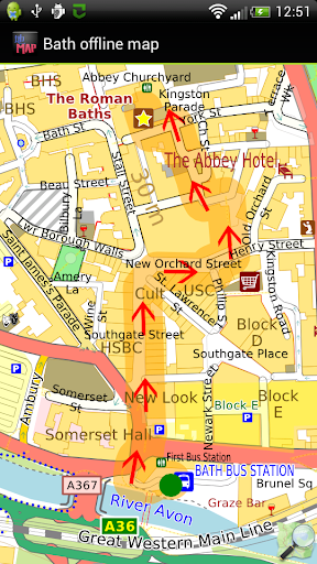 Bath offline map