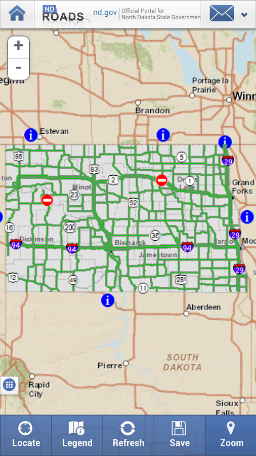 nd travel road report