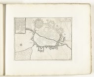 Plattegrond van Tournai, ca. 1702