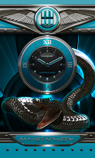 【免費個人化App】lightblue snake clock widget-APP點子